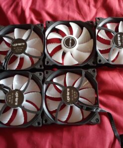 upHere RGB LED 120mm Case Fan,Quiet Edition High Airflow Adjustable Color LED Case Fan for PC Cases, CPU Coolers,Radiators System,5-Pack / C8123 62 813jhkU9A5L