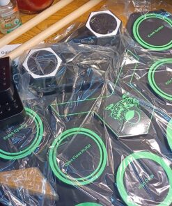 Portable Electronic Drum Set, MAZAHEI 9 Pads Electric Drum Kit with Dual Build-in Speaker, Kick Pedals, Drum Sticks, Ideal Gifts for Kids Beginners, Birthday & Christmas Green 24 813mWEUSOZL