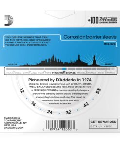 D’Addario EJ16-3D Phosphor Bronze Acoustic Guitar Strings, Light Tension – Corrosion-Resistant Phosphor Bronze, Offers a Warm, Bright and Well-Balanced Acoustic Tone – Pack of 3 Sets Light, 12-53 3-Pack 20 813nWXJ92dL