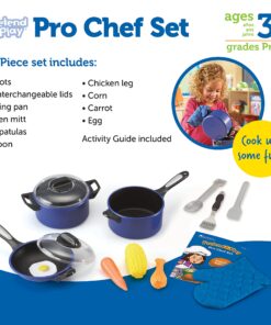 Learning Resources Pretend & Play Pro Chef Set, Kitchen Toys for Kids, Pretend Kitchen, Pots and Pans for Kids, 13 Pieces, Ages 3+ 17 813qM9aUoL 2