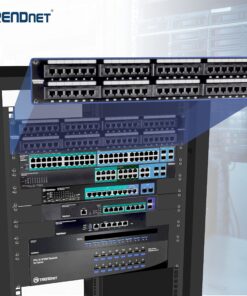 TRENDnet 48-Port Cat5-5e RJ-45 UTP Unshielded Patch Panel, Wallmount or Rackmount,100Mhz,Cat5e Krone Connectors, Color-Coded Labeling, Cat3,Cat5e,Cat4,Cat3 Compatible,2U Rackmount, Black,TC-P48C5E 10 813sazgZvCL