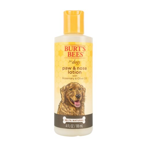 Burt's Bees for Pets for Dogs All-Natural Paw & Nose Lotion with Rosemary & Olive Oil | For All Dogs and Puppies, 4oz | Best Treatment for All Dogs and Puppies With Dry Nose and Paws 4 Fl Oz (Pack of 1)