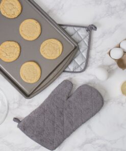 DII Basic Terry Collection Quilted 100% Cotton, Potholder, Gray, 3 Piece 21 813t2xqw2fL