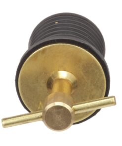 Attwood 7526A7 T-Handle Drain Plug, For 1-Inch-Diameter Drains, Locks in Place, Brass Handle, Rubber Plug 8 813uH2Uf9L