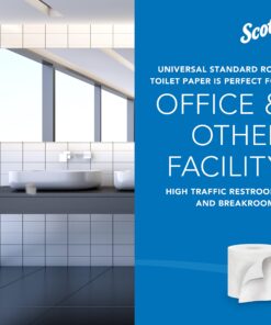 Scott® Professional Standard Roll Toilet Paper (13607), Elevated Design, 2-Ply, White, Individually wrapped rolls, Compact Case for Easy Storage, (550 Sheets/Roll, 20 Rolls/Case, 11,000 Sheets/Case) 17 813usmSr9KL