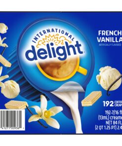 International Delight, French Vanilla, Single-Serve Coffee Creamers, 192 Count (Pack of 1), Shelf Stable Non-Dairy Flavored Coffee Creamer, Great for Home Use, Offices, Parties or Group Events 192 Count (Pack of 1) 31 813vH5uUbyL