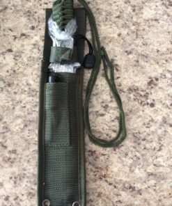 Survivor HK-106280 Fixed Blade Outdoor Knife, Tanto Blade, Green Cord-Wrapped Handle, 11-Inch Overall 17 813vPupduHL