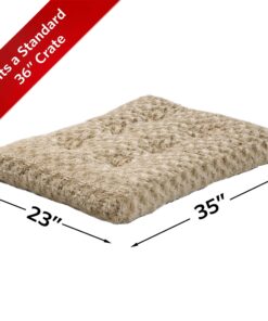 MidWest Homes for Pets Deluxe Dog Beds | Super Plush Dog & Cat Beds Ideal for Dog Crates | Machine Wash & Dryer Friendly, 1-Year Warranty Mocha 36-Inch 18 813wwuJhjVL
