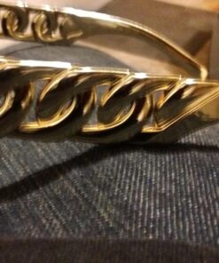 High Fashion Metal Chain Arm Flat Top Aviator Sunglasses (Shiny Black Gold) 36 813xYS6BhkL