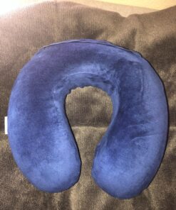 TravelMate Memory Foam Neck Pillow - Adjustable Thickness for Best Comfort, Dark Blue 28 813xhGIlcyL