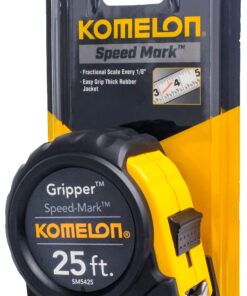 Komelon SM5425 Speed Mark Gripper Acrylic Coated Steel Blade Measuring Tape, 1-Inch X 25Ft , White 25 FT 26 813xy6V7O6L