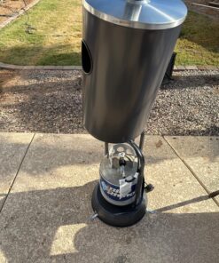 EAST OAK 50,000 BTU Patio Heater with Sand Box, Table Design, Double-Layer Stainless Steel Burner, Wheels, Triple Protection System, Outdoor Heater for Home and Residential, 2023 Upgrade, Black 48 813yRaQoy6L