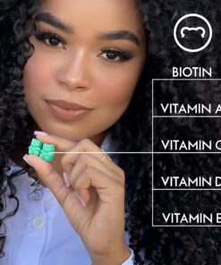 Sugarbear Hair Vitamins Extra Strength Biotin 6000mcg, Vitamin C, E, Coconut Oil, Zinc, Folic Acid, Inositol - Vegan Gummies for Luscious Hair and Nails - Supplement for Women & Men (1 Month Supply) 60 Count (Pack of 1) 31 814 pgmAqhL 2