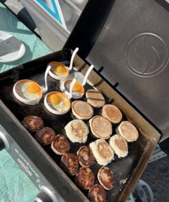 STIRLEX 4-inch Silicone Fried Egg Rings Set, 4-pack, Round Mold for Pancakes, Breakfast Sandwich, Nonstick 37 8140prZj99L