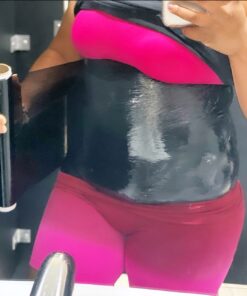 CURVEEZ Black Osmotic Plastic Body Wrap, Workout & Sweat Enhancer Stomach Wrap Reduces Cellulite -DIY Sauna Slimming 4 13 8141T WwWvL