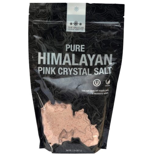 The Spice Lab Himalayan Salt - Fine 2 Lb Bag - Pink Himalayan Salt is Nutrient and Mineral Dense for Health - Gourmet Pure Crystal - Kosher & Natural Certified 2 Pound (Pack of 1)