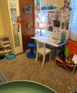 Flash Furniture Wren Adjustable Classroom Activity Table for School and Home, Rectangular Plastic Activity Table for Kids, 23.625" W x 47.25" L, Gray/Blue Blue Set of 1 36 8141XYKvBEL