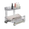 Household Essentials Glidez Multipurpose Chrome-Plated Steel Pull-Out/Slide-Out Storage Organizer for Under Sink or Under Cabinet Use - 2-Tier Design - Fits Standard Size Cabinet or Shelf, Chrome Undersink 12.25" - Standard 55 8141bzB5BML