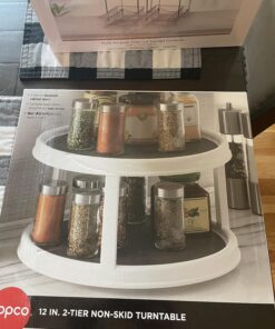 Copco Non-Skid Turntable, 2-Tier, 12-Inch, White/Gray 24 814351QhLKL