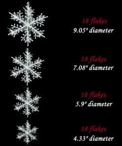 Moon Boat 72pcs White Sparkling Snowflakes String & Sticker Window Clings Decal Christmas Decoration Hanging Xmas Ornaments 18 8143rCqw8OL