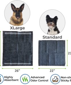 Alpha Paw - Odor Eliminating Pee Pads for Dogs, Extra Thick Disposable Leak-Proof Dog Pads, Quick-Dry, Non-Slip Backing, With Pheromones To Attract Your Dog Standard (22"x 23") 23 8143vvHIRzL