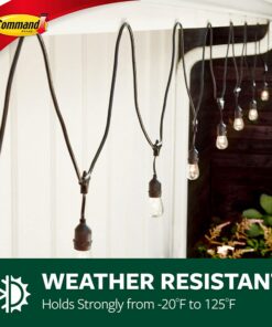 Command Outdoor Light Clips, Damage Free Hanging Light Clips with Adhesive Strips, Wall Clips for Hanging Outdoor Christmas Decorations, Lights and Cables, 20 Clear Clips and 24 Command Strips 20 Clips 30 8144GWaARhL