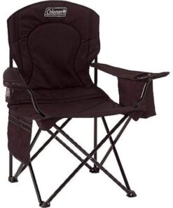 Coleman Portable Camping Chair with 4-Can Cooler, Fully Cushioned Seat and Back with Side Pocket and Cup Holder, Carry Bag Included, Collapsible Chair for Camping, Tailgates, Beach, and Sports Black 24 8144z2T8HVL