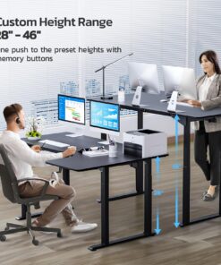 Dripex Standing Desk, 63"/ 71" L Shaped Desk Adjustable Height, Electric Corner Stand Up Desk Large Home Office Desk Computer Workstation, Dual Motor Sit Stand Desk 4 Legs, Super Stable Black 71 x 43 inch 15 8145fvfF3NL