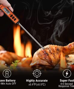 ThermoPro TP01A Digital Meat Thermometer for Cooking Candle Liquid Deep Frying Oil Candy, Kitchen Food Instant Read Thermometer with Super Long Probe, Backlit, Lock Function 1 26 8145g36ZdaL