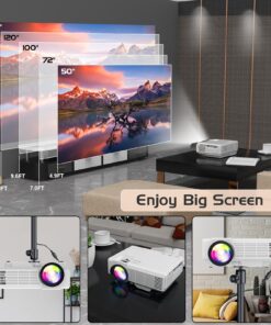 Updated Mini Projector with Bluetooth and Projector Screen, 9500Lumens Full HD 1080P Portable Video Projector, Home Theater Movie Projector Compatible with HDMI,USB,AV,Laptop,Smartphone 37 8145ut2fJiL