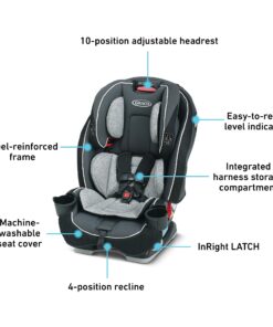 Graco Slimfit 3 in 1 Car Seat -Slim & Comfy Design Saves Space in Your Back Seat, Darcie, One Size 37 8148Km3VjDL