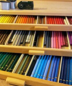 U.S. Art Supply 4 Drawer Wood Artist Supply Storage Box - Pastels, Pencils, Pens, Markers, Brushes 65 8148M8UlbL