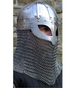 Alternative view of Viking Helmet Battle Armor 18G Steel and Chainmail Rustic Vintage Home Decor Gifts