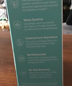 Kasa Outdoor Smart Plug, Smart Home Wi-Fi Outlet Timer, Max Load 15A/1875W, IP64 Weather Resistance, Compatible with Alexa, Google Home & SmartThings, No Hub Required, ETL Certified(KP401) 1-Socket New Version 43 8149GdJuWL