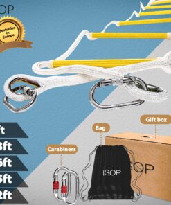 Fire Escape Ladder 2 Story 16ft Flame Resistant Safety Rope Ladder - Fast to Deploy & Easy to Use & Store - Compact - Weight Capacity up to 2000pounds (16ft) Emergency ladders 23 8149SjqUqhL