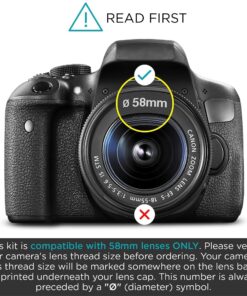 Alternative view of 58MM Complete Lens Filter Accessory Kit (UV, CPL, ND4, ND2, ND4, ND8 and Macro Lens Set) for Canon EOS 70D 77D 80D 90D Rebel T8i T7 T7i T6i T6s T6 SL2 SL3 DSLR Cameras 58MM