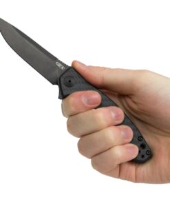 Zero Tolerance 0450CF; Folding Knife with 3.25” DLC-Coated S35VN Stainless Steel Blade, All-Black Carbon Fiber and Titanium Handle Scales, KVT Ball-Bearing Opening, Frame Lock, Pocketclip; 2.45 OZ. 31 814A2EenmAL