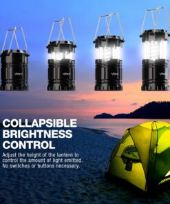 Alternative view of Vont LED Camping Lantern, LED Lanterns, Suitable Survival Kits for Hurricane, Emergency Light for Storm, Outages, Outdoor Portable Lanterns, Black, Collapsible, (Batteries Included) 1