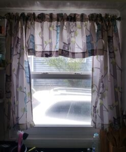 No. 918 Hoot Owl Print Semi-Sheer Rod Pocket Kitchen Curtain Valance, 56" x 14", Mocha Mocha Brown 56 in x 14 in 42 814AWhWx65L