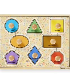 Melissa & Doug Deluxe Jumbo Knob Wooden Puzzle - Geometric Shapes (8 pcs) - Wooden Peg Chunky Baby Puzzle, Preschool Learning Puzzle, Wooden Puzzle Board For Toddlers Ages 1+ English Only 20 814B87fewOL 2