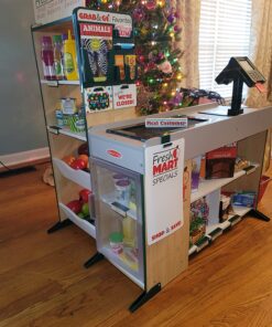 Melissa & Doug Freestanding Wooden Fresh Mart Grocery Store - Supermarket Pretend Play, Kids Play Store, Toy Food Stand For Toddlers And Kids Ages 3+ - FSC-Certified Materials 45 814BsNhlL