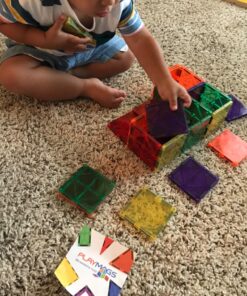 Playmags Magnetic Tiles, 30-Piece Magnet Squares Expansion Set, Construction Building Blocks, Starter Set for Kids Ages 3+ 19 814CDmFh4dL