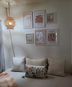 Plug in Pendant Light, Rattan Hanging Lights with Plug in Cord, Hand Woven Bamboo Lampshade Hanging Lamp with 15ft Hemp Rope, On/Off Switch, Plug in Pendant Light Fixture for Living Room Bedroom 33 814CGnHCvZL