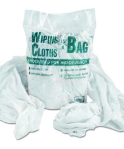 General Supply N250CW01 Bag-A-Rags Reusable Wiping Cloths, Cotton, White, 1lb Pack
