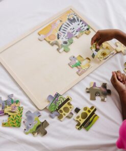 Melissa & Doug African Plains Safari Wooden Jigsaw Puzzle With Storage Tray (24 pcs) 19 814DWAJcpjL