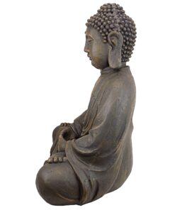 Design Toscano AL1614 Meditative, The Grand TempleIndoor StatueCabinet on Wheels Indoor/Outdoor Garden Statue, 20 Inches Wide, 15 Inches Deep, 26 Inches High, Handcast Polyresin, Dark Stone Finish Meditating Buddha 30 814DWTAuekL