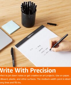 Amazon Basics Felt Tip Marker Pens - Medium Point, Black, 24-Pack 24 Pack 20 814EGzvvkYL