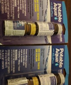 Potable Aqua Water Purification Tablets with PA Plus, Portable and Effective Solution for Camping, Hiking, Emergencies, Natural Disasters and International Travel, Two 50ct Bottles 50.0 32 814EQICI8L