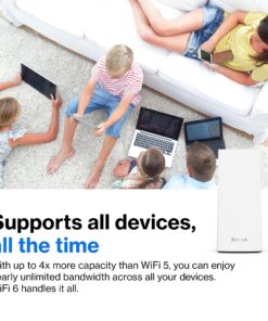 Linksys MX8000 Mesh WiFi Router - AX4000 WiFi 6 Router - Velop Tri-Band WiFi Mesh Router - WiFi 6 Mesh Computer Routers For Wireless Internet - Internet Router - Connect 80+ Devices, 5,400 Sq Ft, 2-Pk 14 814FcLaKBoL