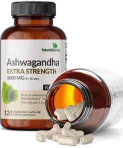 Futurebiotics Ashwagandha Capsules Extra Strength 3000mg - Stress Relief Formula, Natural Mood Support, Stress, Focus, and Energy Support Supplement, 120 Capsules 120 Count (Pack of 1) 21 814H PUfpiL